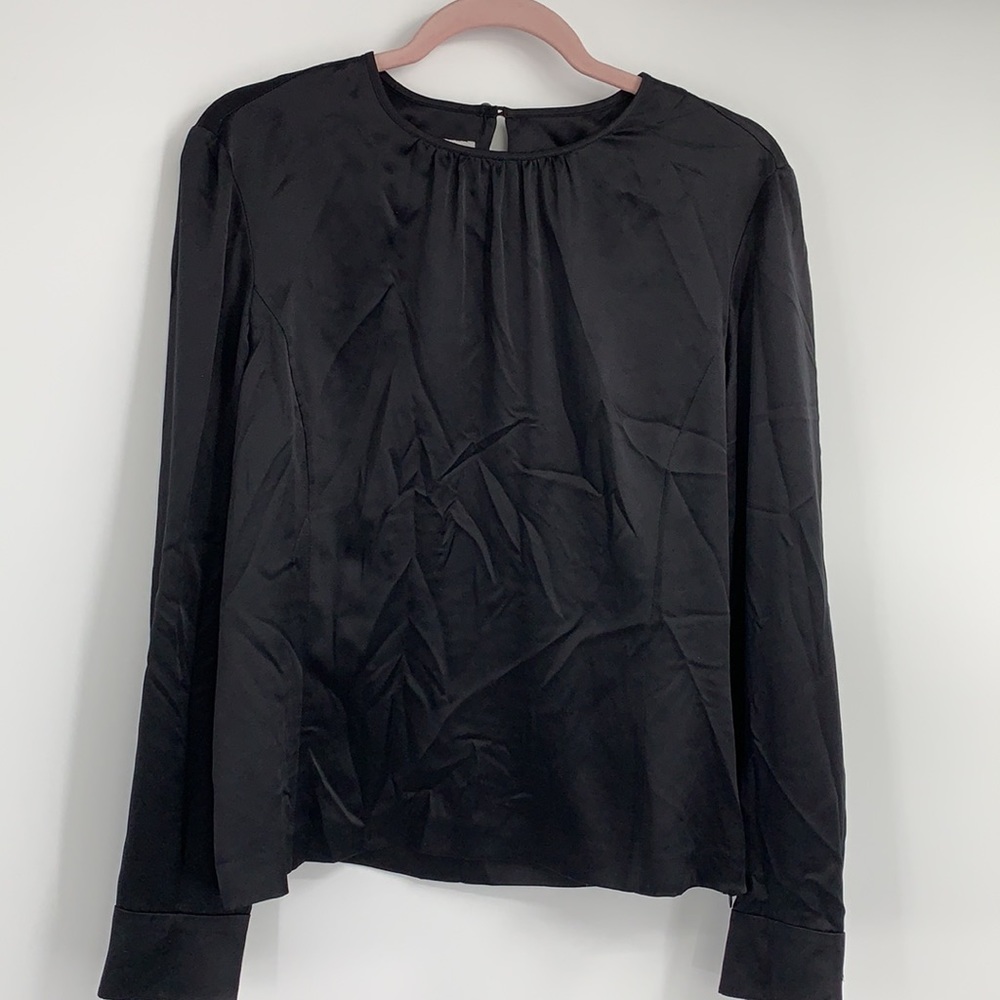 Talbots 100% Silk black blouse